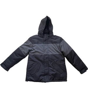 Falls Creek Boys Black Grey Colorblock Winter Jacket Size XL 14-16 Insulated
